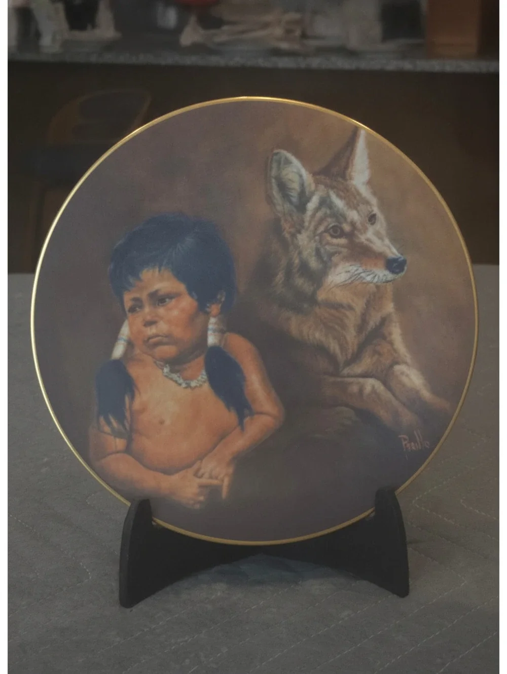 Vintage 1978 Gregory Perillo Mighty Sioux Collector Plate 8.25